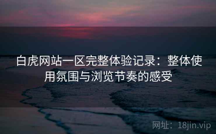白虎网站一区完整体验记录：整体使用氛围与浏览节奏的感受