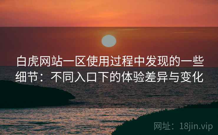 白虎网站一区使用过程中发现的一些细节：不同入口下的体验差异与变化