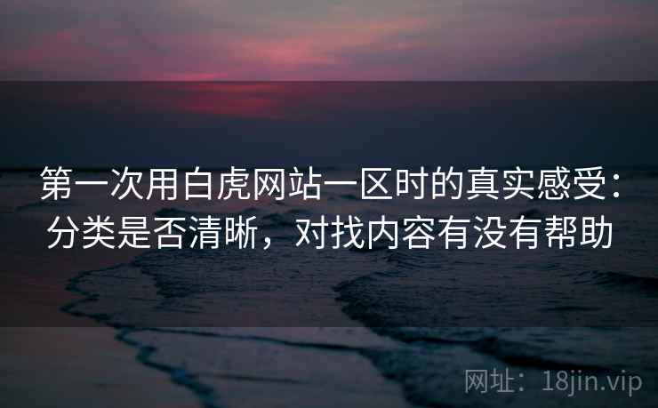 第一次用白虎网站一区时的真实感受：分类是否清晰，对找内容有没有帮助