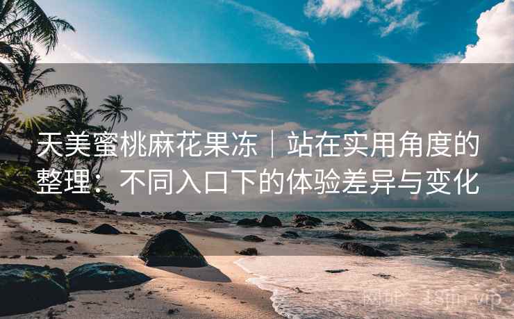 天美蜜桃麻花果冻|站在实用角度的整理:不同入口下的体验差异与变化