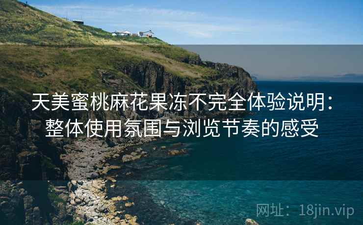 天美蜜桃麻花果冻不完全体验说明：整体使用氛围与浏览节奏的感受