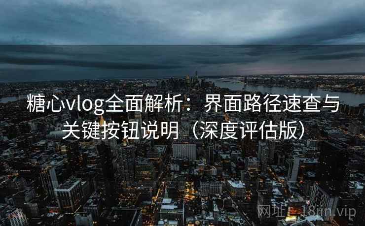 糖心vlog全面解析：界面路径速查与关键按钮说明（深度评估版）