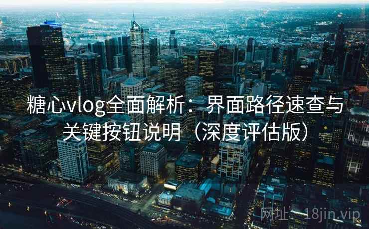 糖心vlog全面解析:界面路径速查与关键按钮说明(深度评估版)