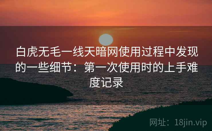 白虎无毛一线天暗网使用过程中发现的一些细节:第一次使用时的上手难度记录